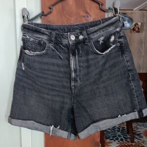 American Eagle Outfitters Distressed Black Jean Shorts